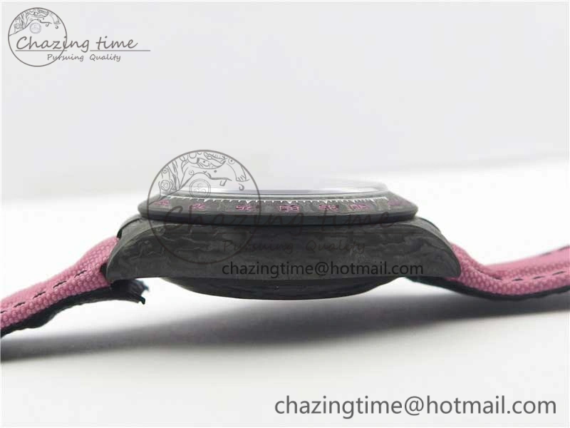 Daytona DIW Carbon V2 WWF Best Edition Black Pink Dial On Pink Nylon Strap A7750