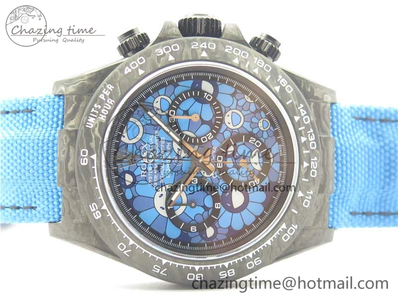 Daytona DIW Carbon V2 WWF Best Edition Blue Dial On Blue Nylon Strap A7750