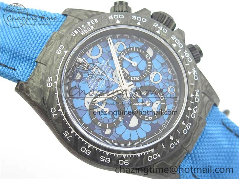 Daytona DIW Carbon V2 WWF Best Edition Blue Dial On Blue Nylon Strap A7750