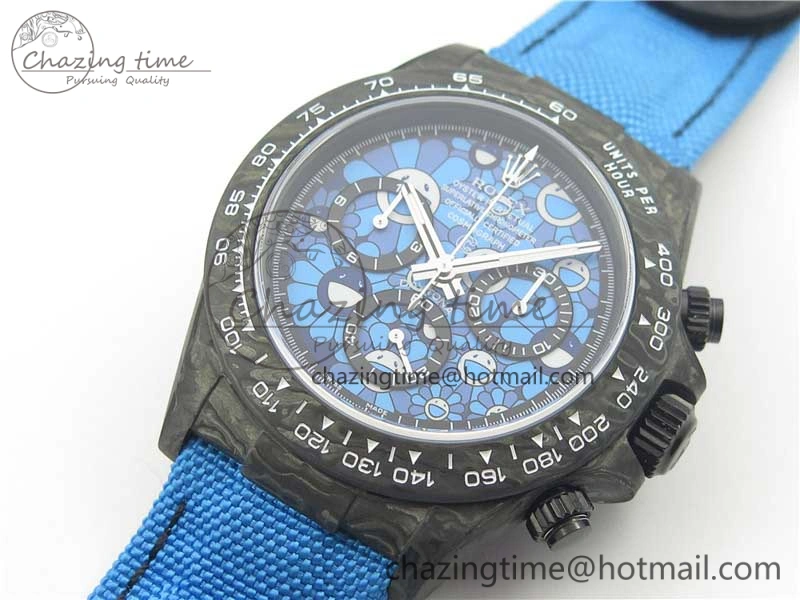 Daytona DIW Carbon V2 WWF Best Edition Blue Dial On Blue Nylon Strap A7750