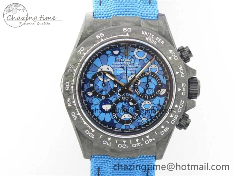 Daytona DIW Carbon V2 WWF Best Edition Blue Dial On Blue Nylon Strap A7750