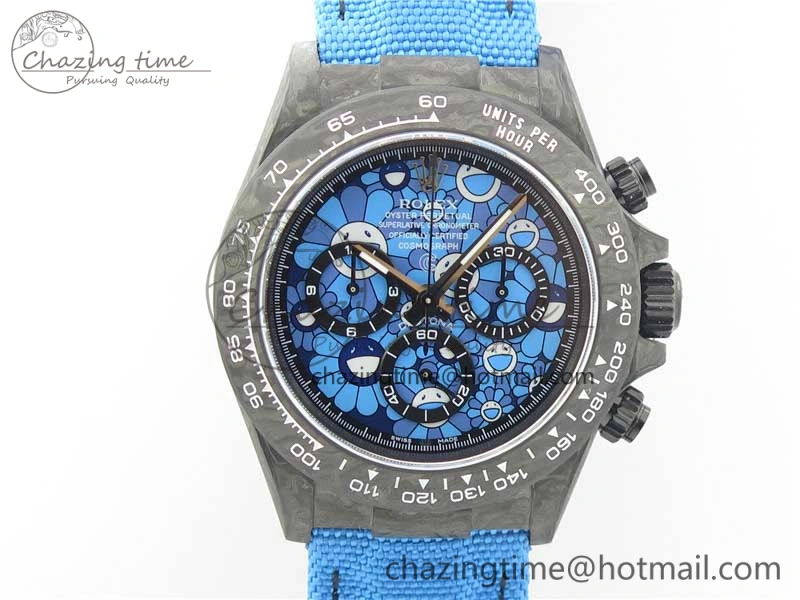 Daytona DIW Carbon V2 WWF Best Edition Blue Dial On Blue Nylon Strap A7750