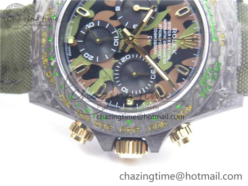Daytona DIW Carbon V2 WWF Best Edition Camouflage Green Dial On Green Nylon Strap A7750