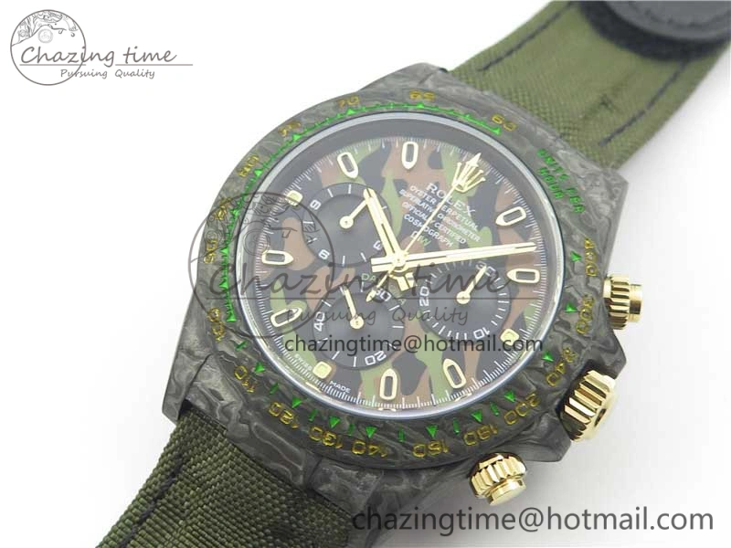 Daytona DIW Carbon V2 WWF Best Edition Camouflage Green Dial On Green Nylon Strap A7750