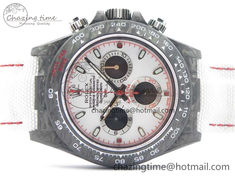 Daytona DIW Carbon V2 WWF Best Edition White Dial On White Nylon Strap A7750