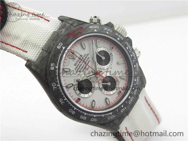 Daytona DIW Carbon V2 WWF Best Edition White Dial On White Nylon Strap A7750