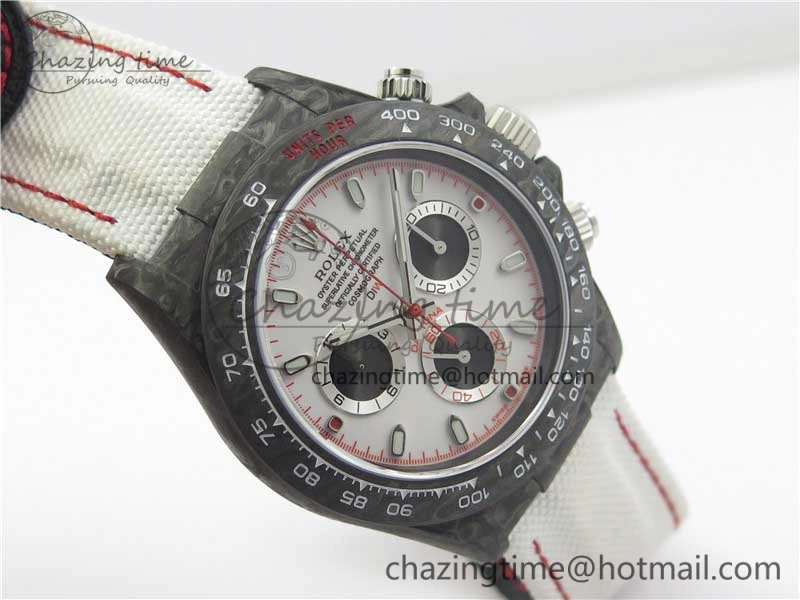 Daytona DIW Carbon V2 WWF Best Edition White Dial On White Nylon Strap A7750