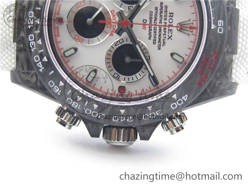 Daytona DIW Carbon V2 WWF Best Edition White Dial On White Nylon Strap A7750
