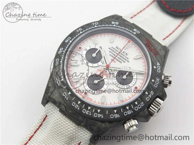 Daytona DIW Carbon V2 WWF Best Edition White Dial On White Nylon Strap A7750