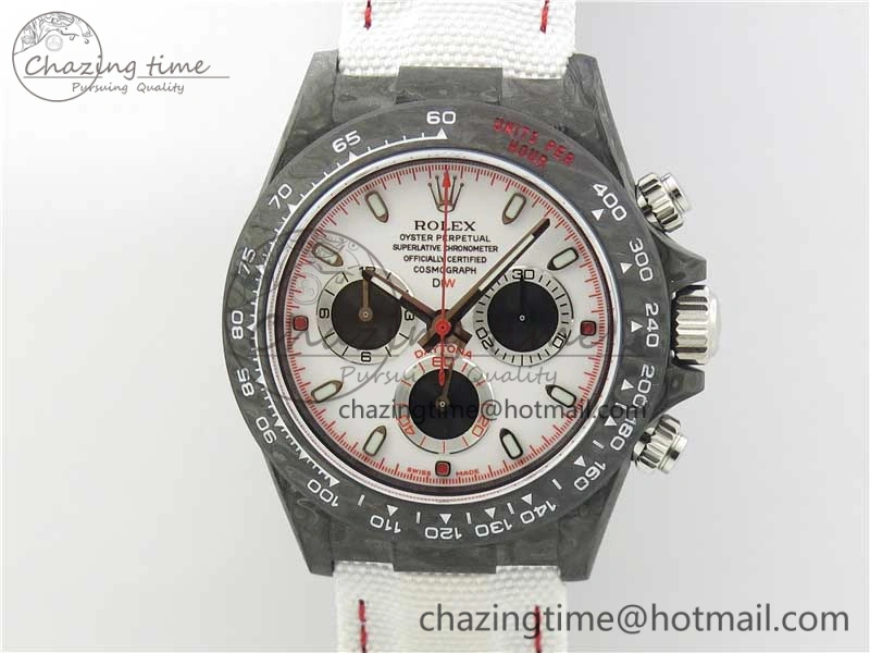 Daytona DIW Carbon V2 WWF Best Edition White Dial On White Nylon Strap A7750