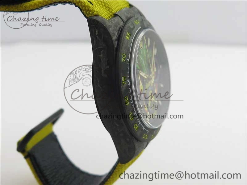 Daytona DIW Carbon V2 WWF Best Edition Yellow Skull Dial On Yellow Nylon Strap A7750