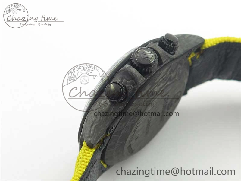 Daytona DIW Carbon V2 WWF Best Edition Yellow Skull Dial On Yellow Nylon Strap A7750