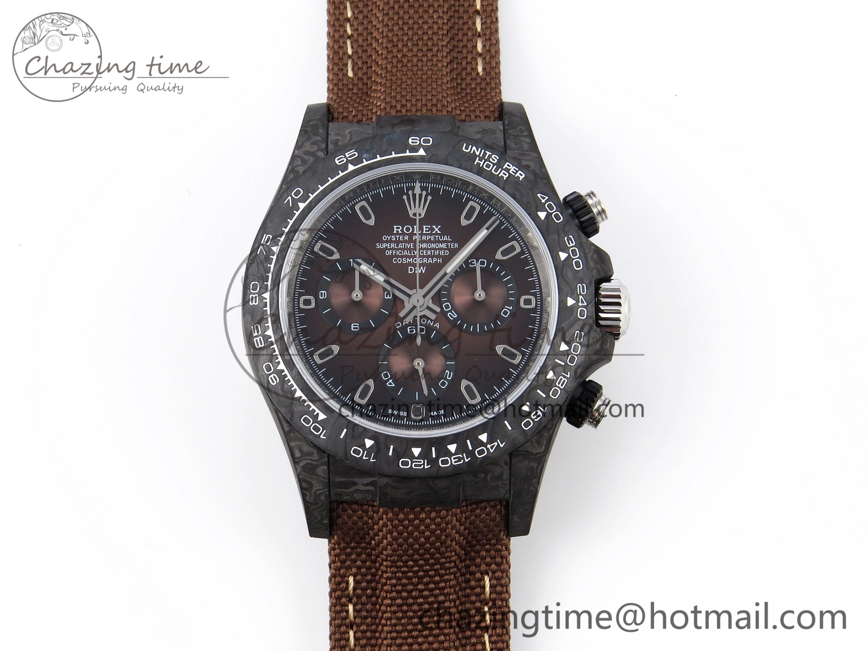 Daytona DIW Carbon SS Case and Bezel DIWF Edition Brown Dial on Brown Nylon Strap A7750