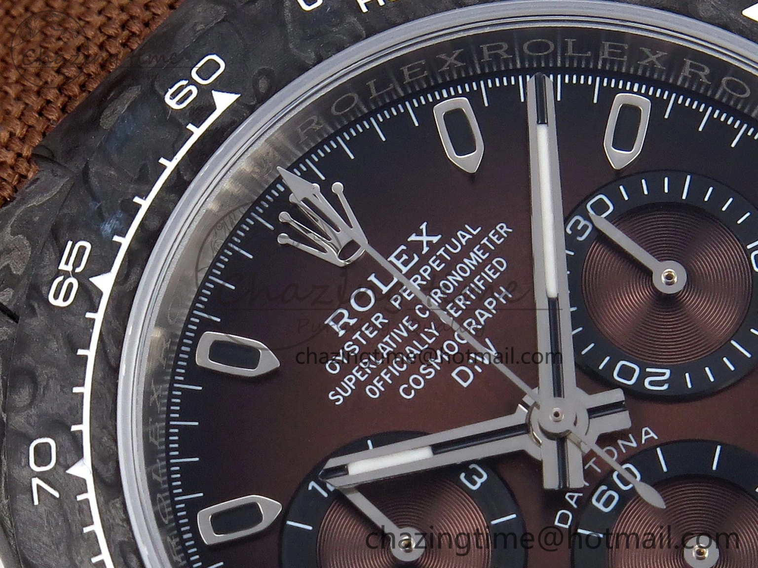 Daytona DIW Carbon SS Case and Bezel DIWF Edition Brown Dial on Brown Nylon Strap A7750