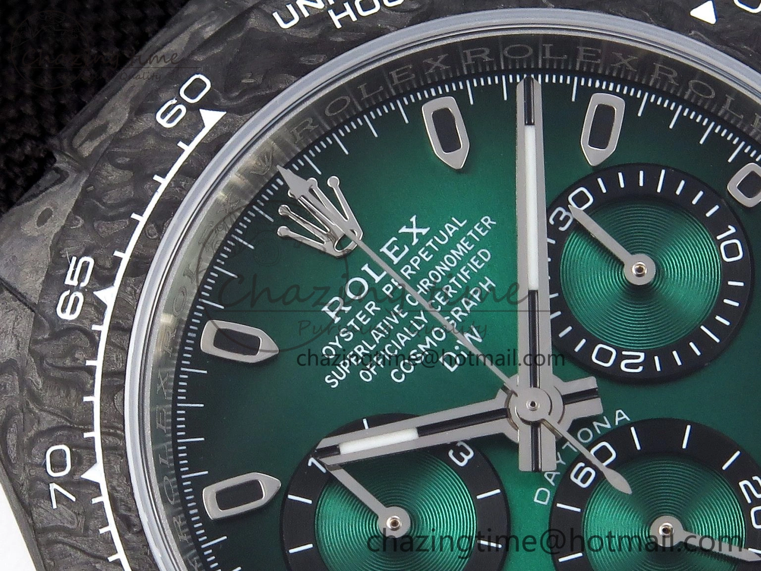 Daytona DIW Carbon SS Case and Bezel DIWF Edition Green Dial on Black Nylon Strap A7750