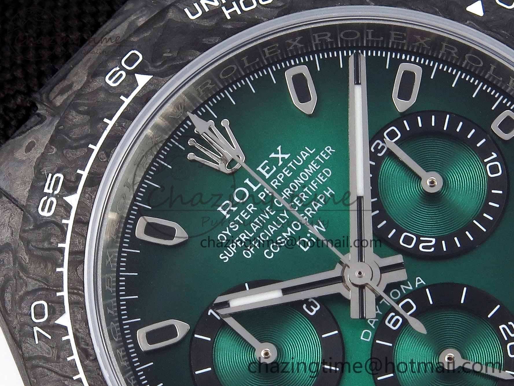 Daytona DIW Carbon SS Case and Bezel DIWF Edition Green Dial on Black Nylon Strap A7750