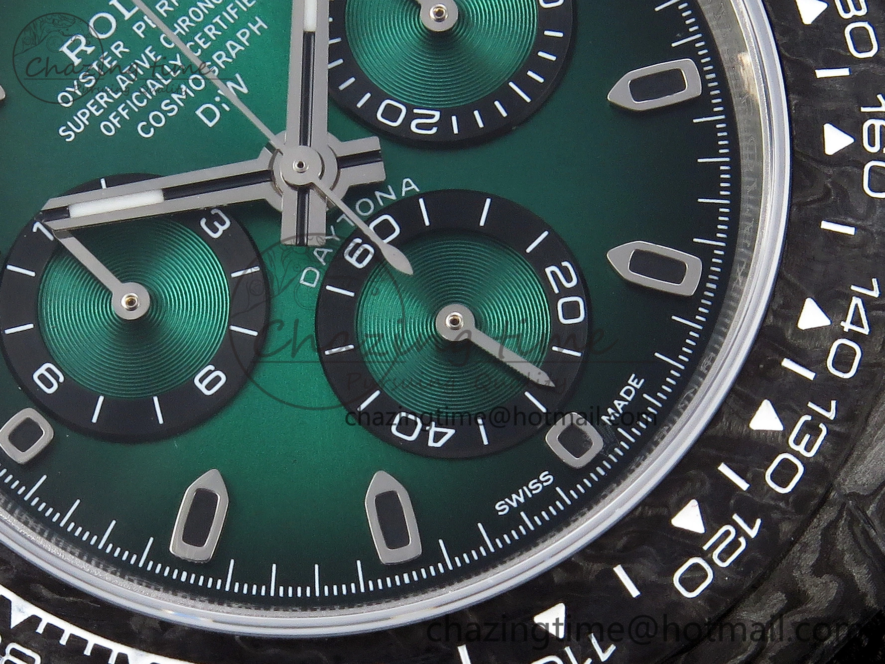 Daytona DIW Carbon SS Case and Bezel DIWF Edition Green Dial on Black Nylon Strap A7750