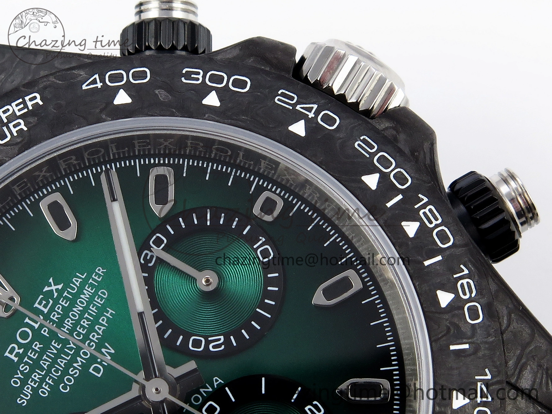Daytona DIW Carbon SS Case and Bezel DIWF Edition Green Dial on Black Nylon Strap A7750
