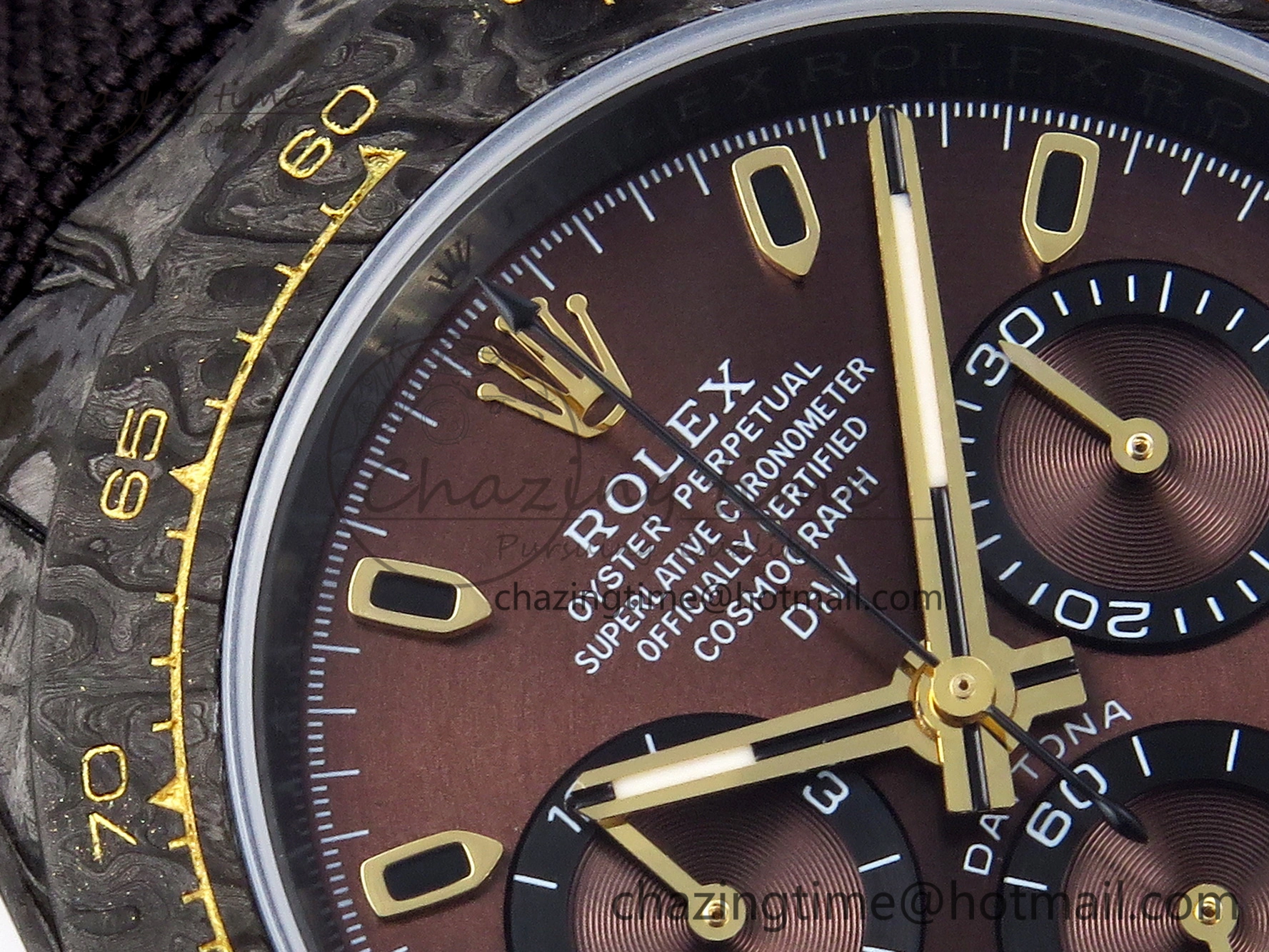 Daytona DIW Carbon YG Case and Bezel DIWF Edition Brown Dial on Black Nylon Strap A7750