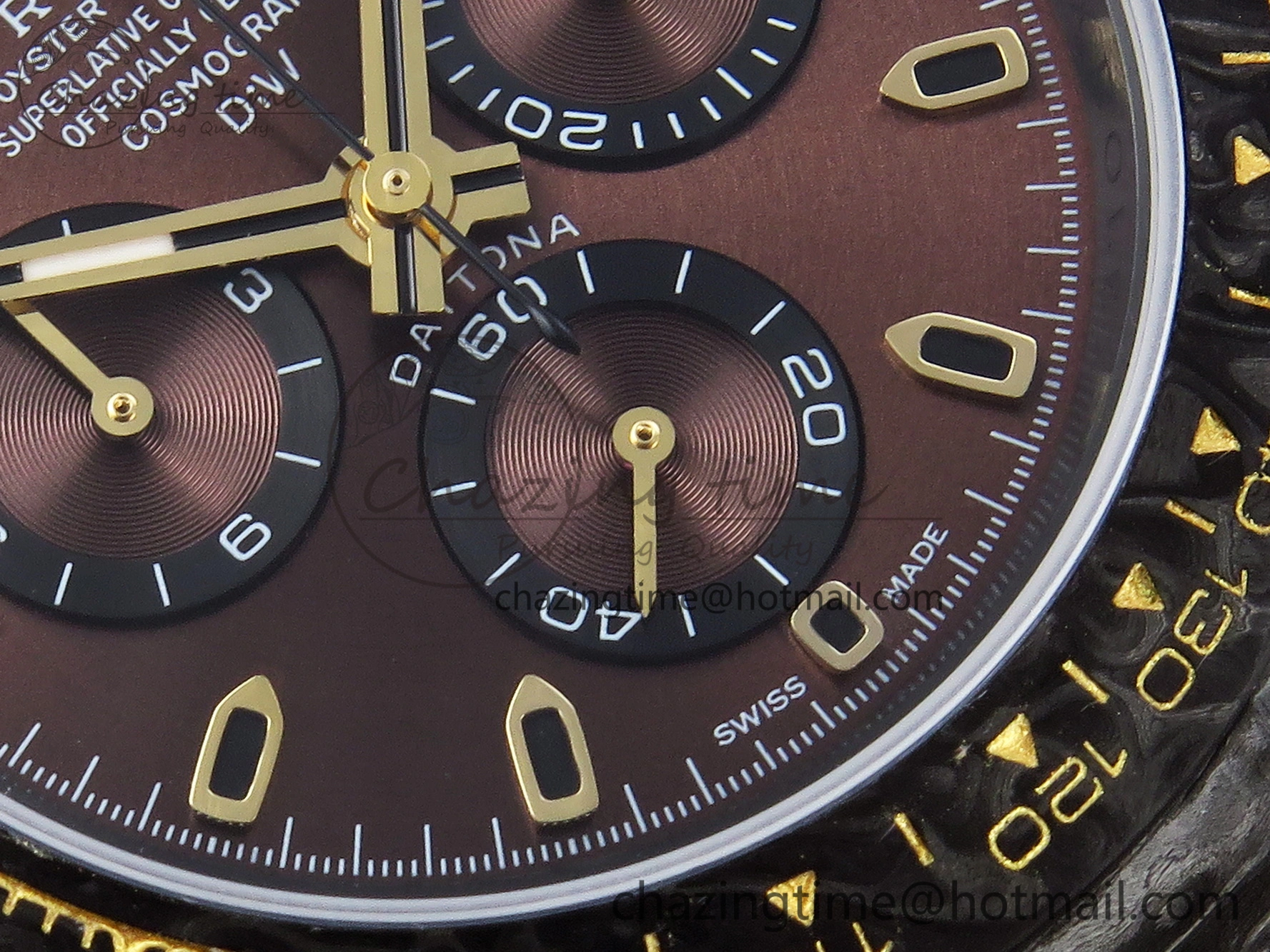 Daytona DIW Carbon YG Case and Bezel DIWF Edition Brown Dial on Black Nylon Strap A7750