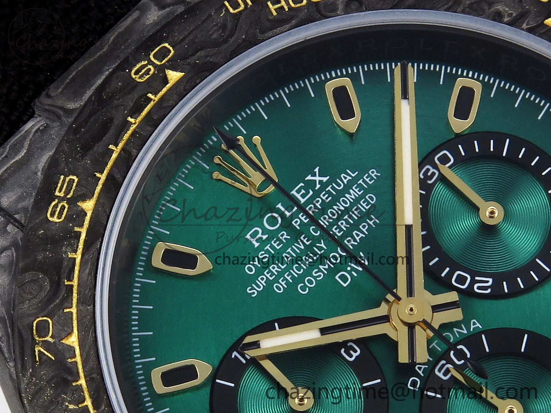 Daytona DIW Carbon YG Case and Bezel DIWF Edition Green Dial on Black Nylon Strap A7750