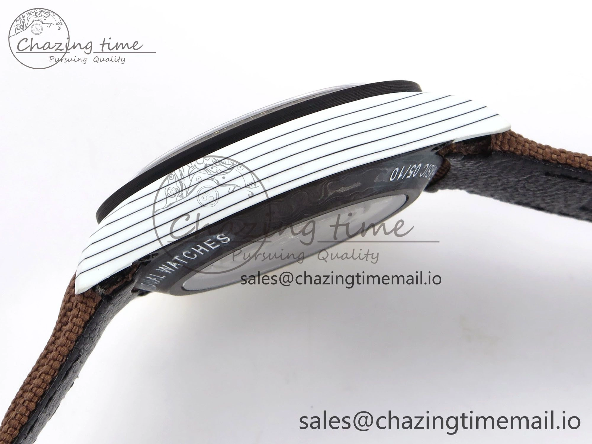 Daytona DIW “DESERT EAGLE”  White Carbon DIWF 1:1 Best Edition Cream Brown Dial on Brown Nylon Strap SH4130