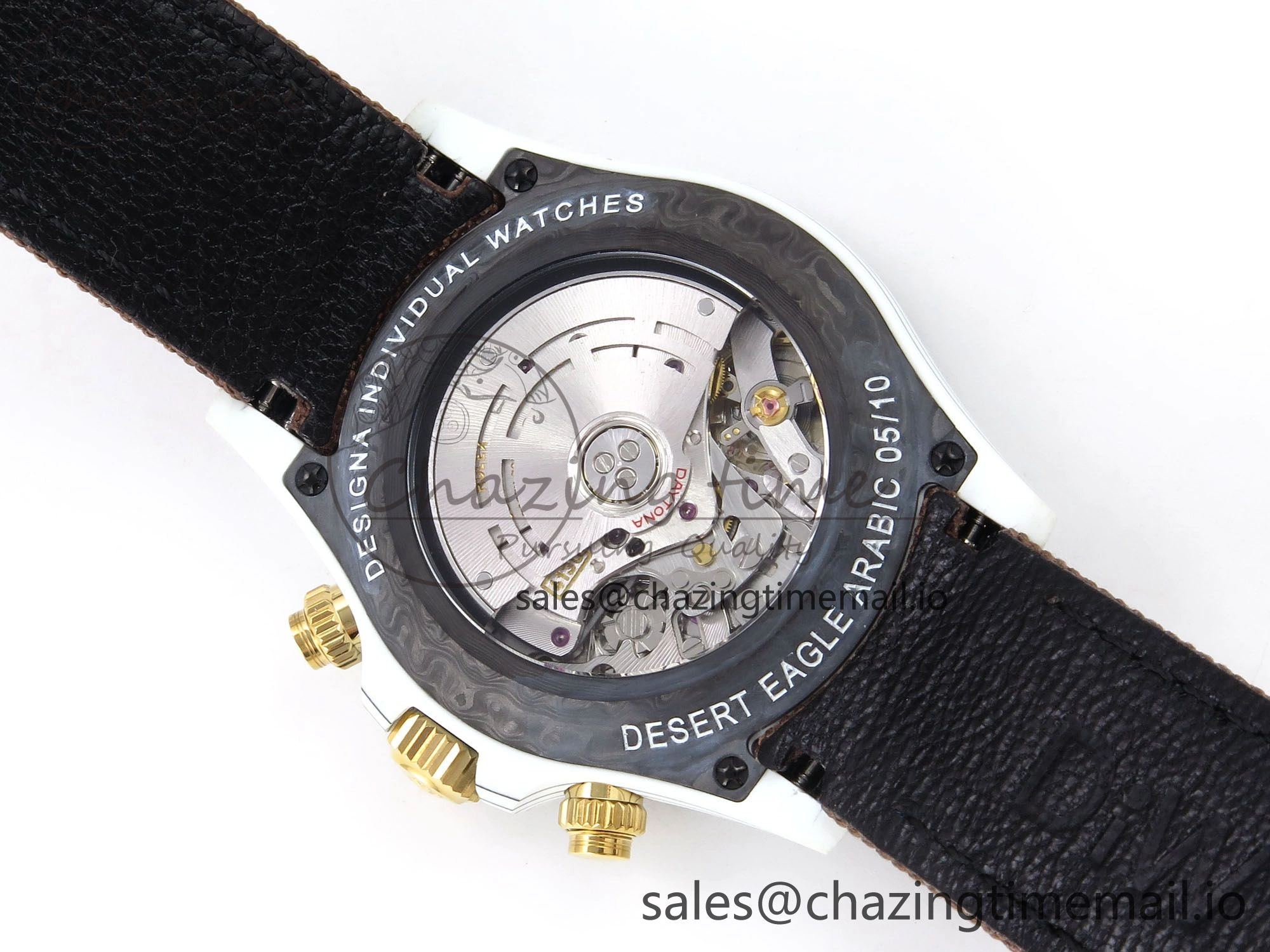 Daytona DIW “DESERT EAGLE”  White Carbon DIWF 1:1 Best Edition Cream Brown Dial on Brown Nylon Strap SH4130