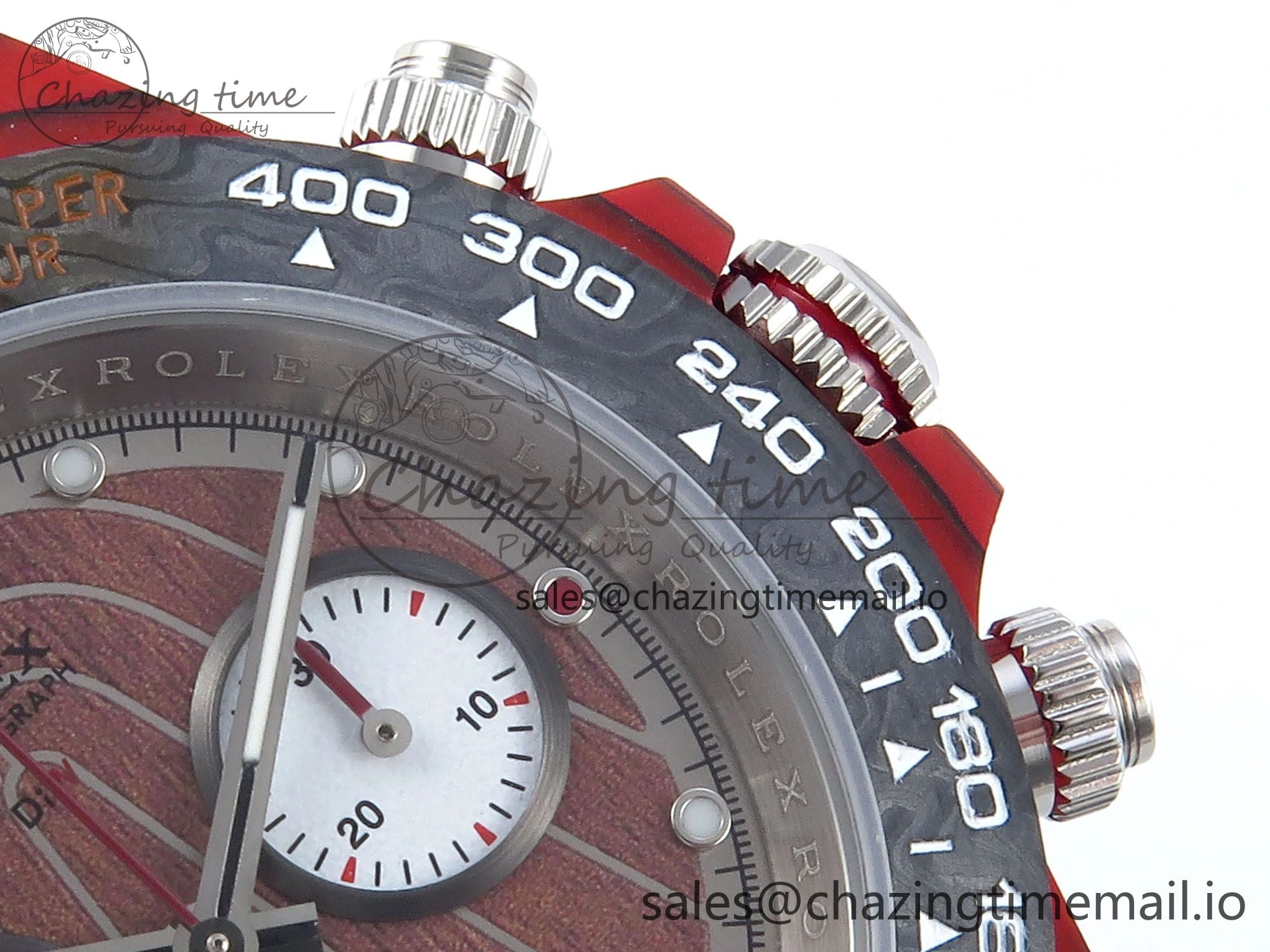 Daytona DIW Red Carbon DIWF Best Edition Brown White Dial on Brown Leather Strap DD4801