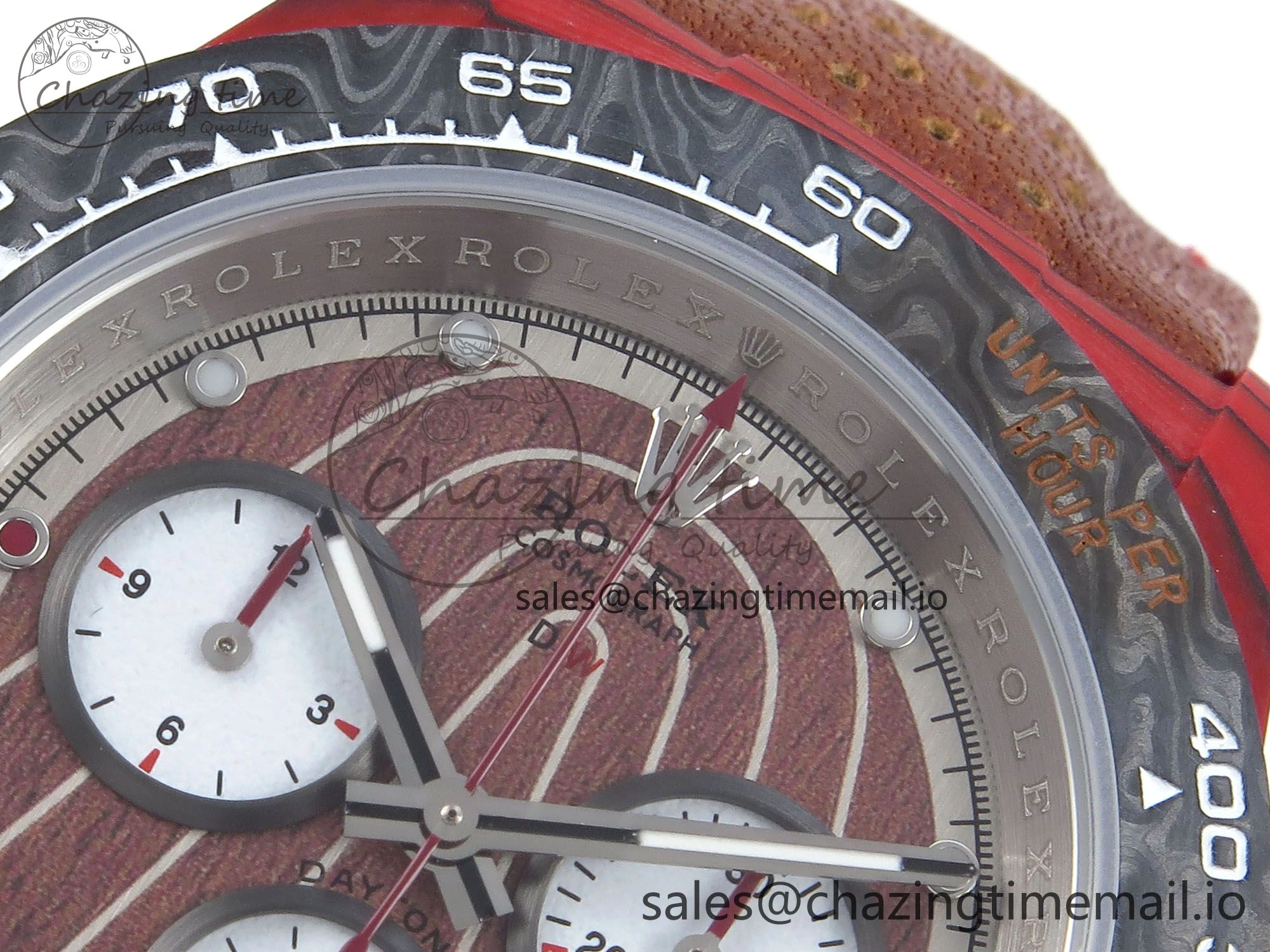 Daytona DIW Red Carbon DIWF Best Edition Brown White Dial on Brown Leather Strap DD4801