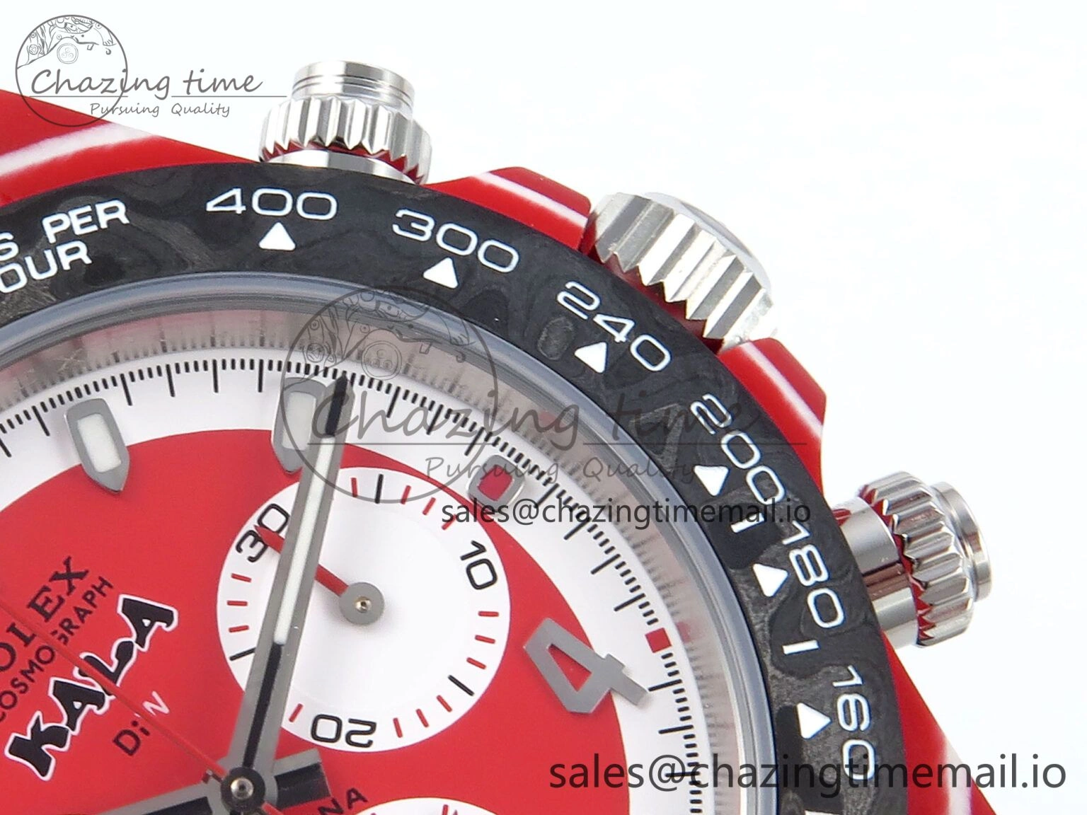 Daytona DIW Red Carbon KALA DIWF Best Edition Red White Dial on Black Nylon Strap SH4130