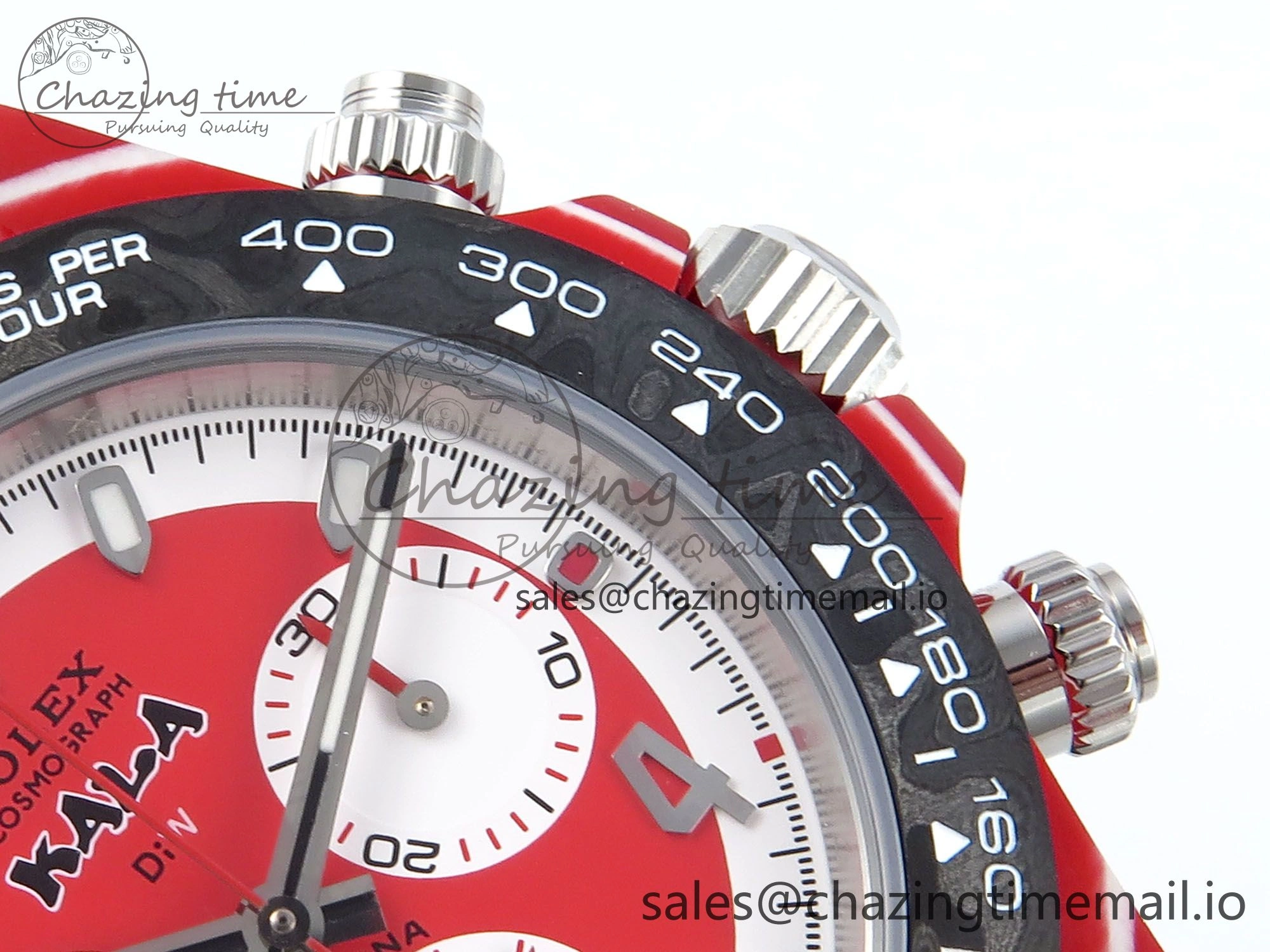Daytona DIW Red Carbon KALA DIWF Best Edition Red White Dial on Black Nylon Strap SH4130