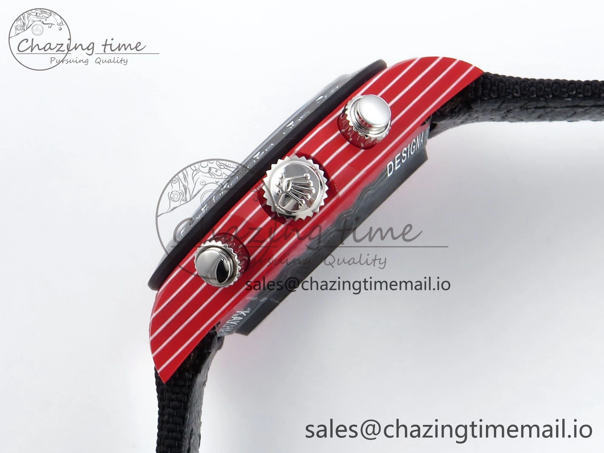Daytona DIW Red Carbon KALA DIWF Best Edition Red White Dial on Black Nylon Strap SH4130