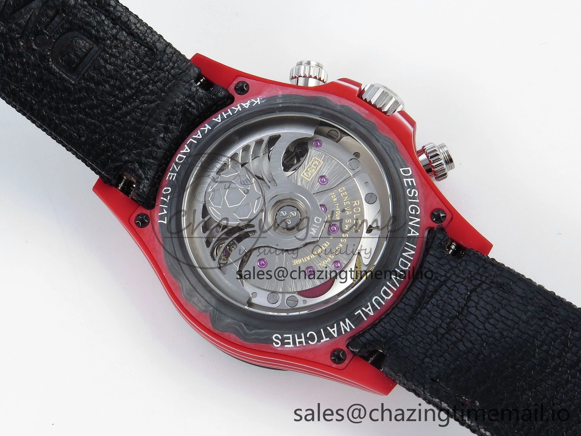 Daytona DIW Red Carbon KALA DIWF Best Edition Red White Dial on Black Nylon Strap SH4130