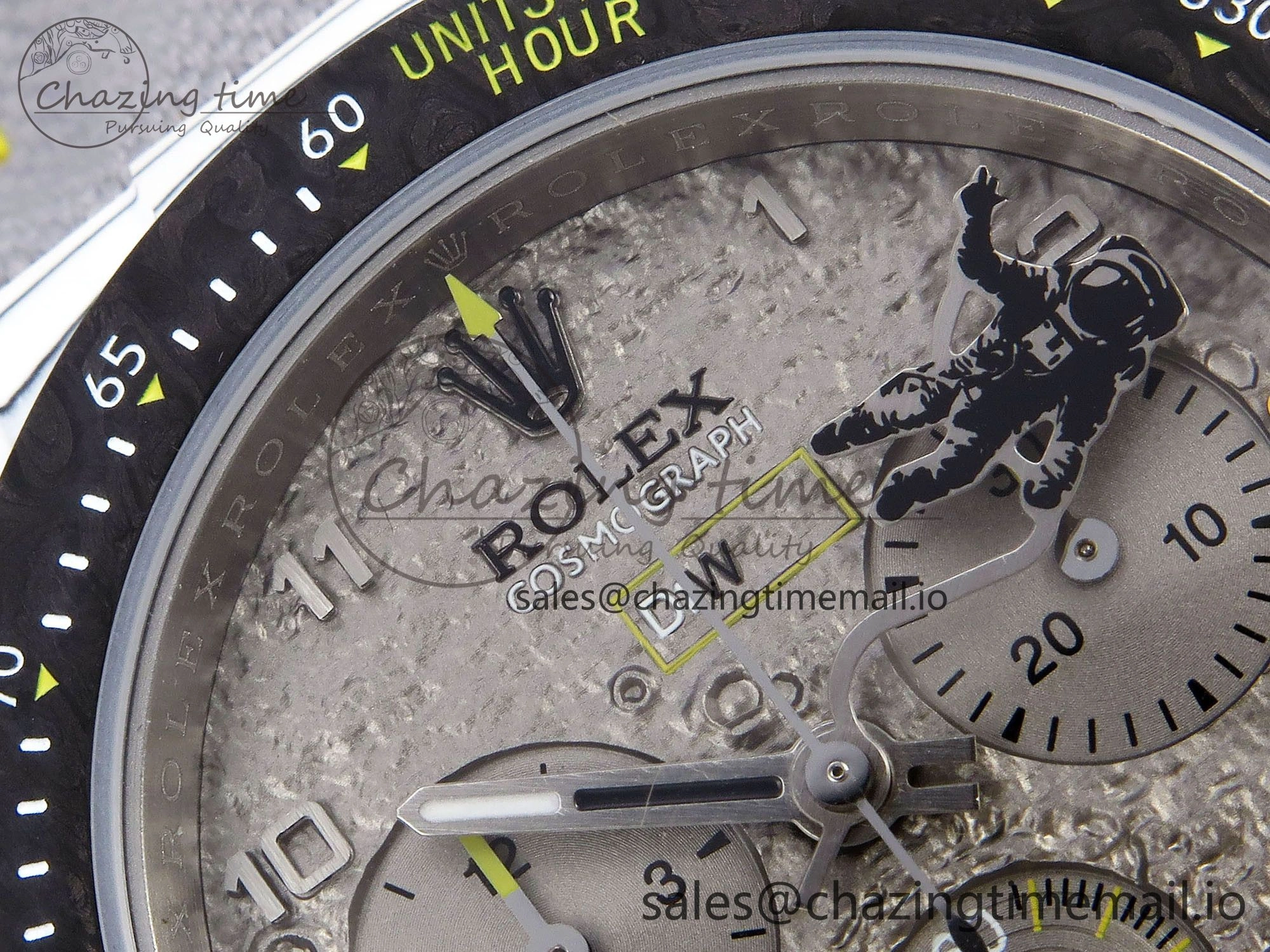 Daytona DIW Space Mission Gray Textured Dial on Gray Nylon Strap A4130 Clone