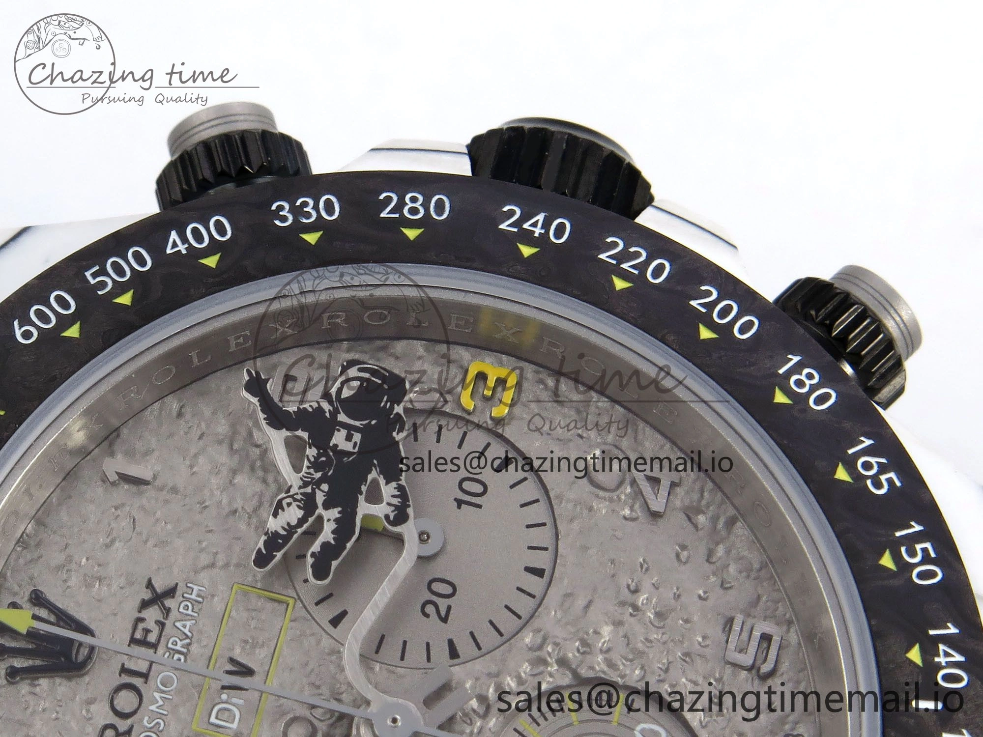 Daytona DIW Space Mission Gray Textured Dial on Gray Nylon Strap A4130 Clone