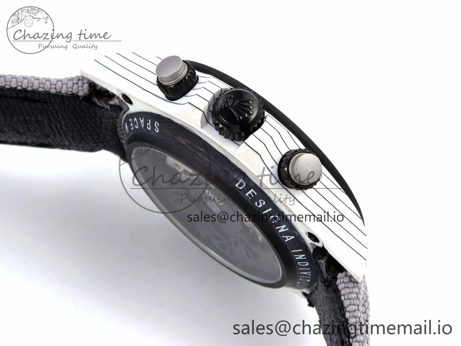 Daytona DIW Space Mission Gray Textured Dial on Gray Nylon Strap A4130 Clone