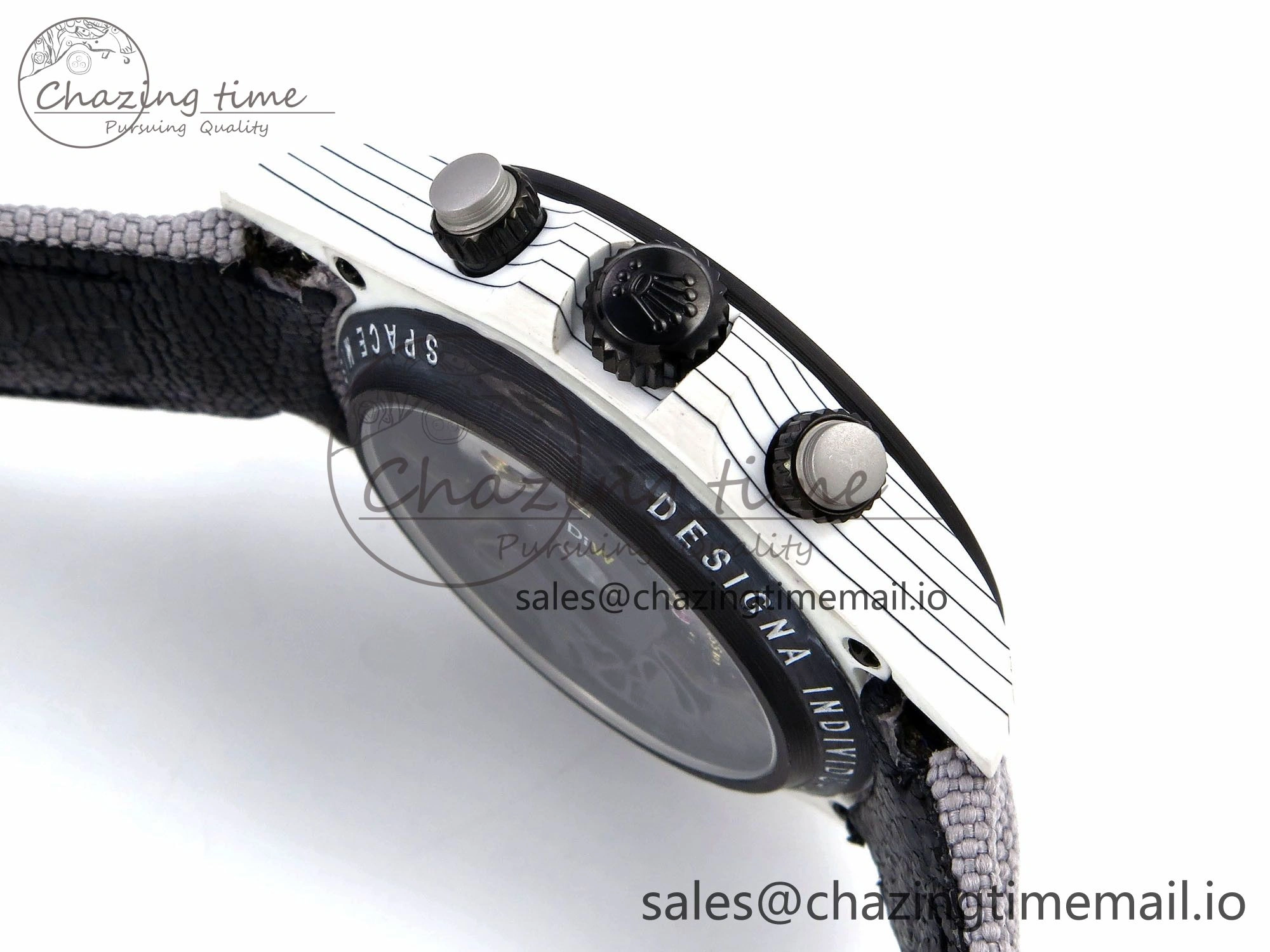 Daytona DIW Space Mission Gray Textured Dial on Gray Nylon Strap A4130 Clone