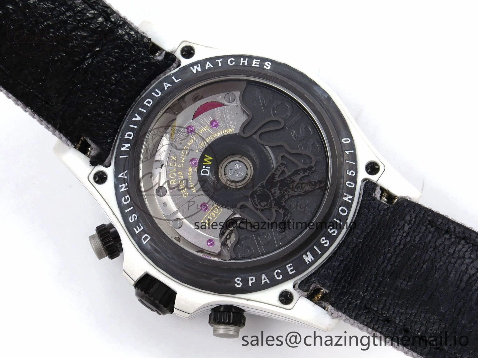 Daytona DIW Space Mission Gray Textured Dial on Gray Nylon Strap A4130 Clone