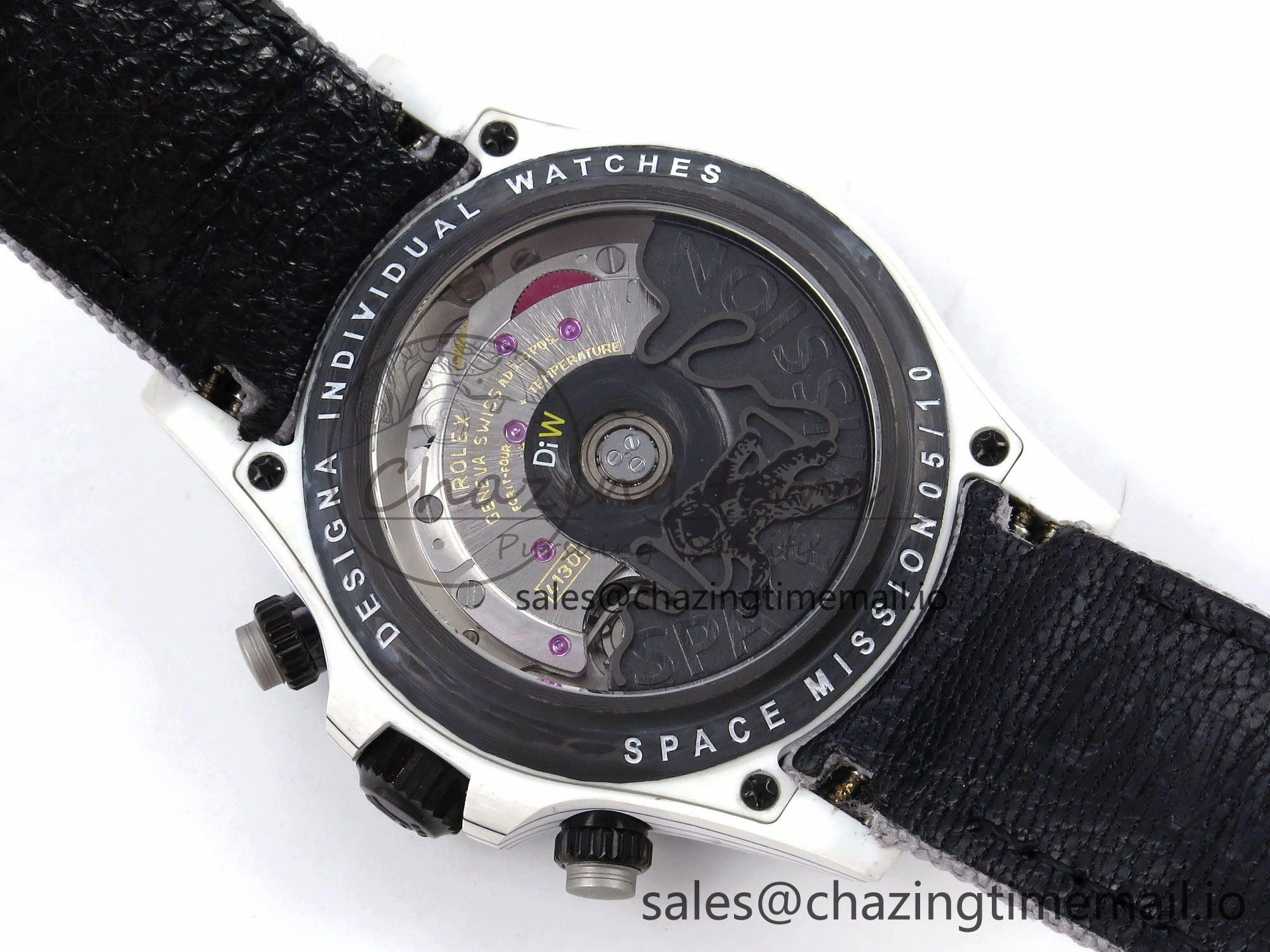 Daytona DIW Space Mission Gray Textured Dial on Gray Nylon Strap A4130 Clone