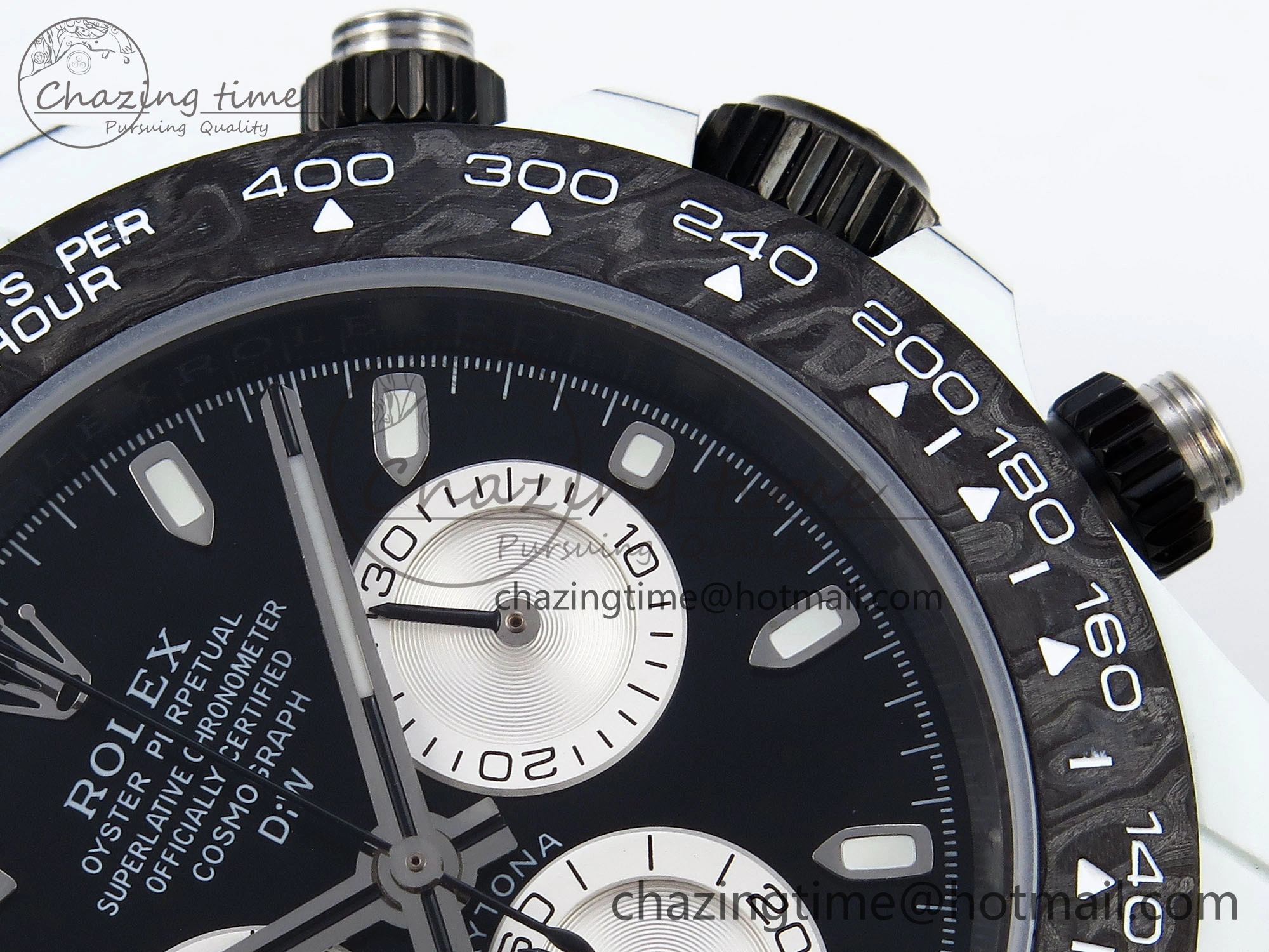 Daytona DIW White Carbon Case DIWF Edition Black White Dial on Black Nylon Strap A7750