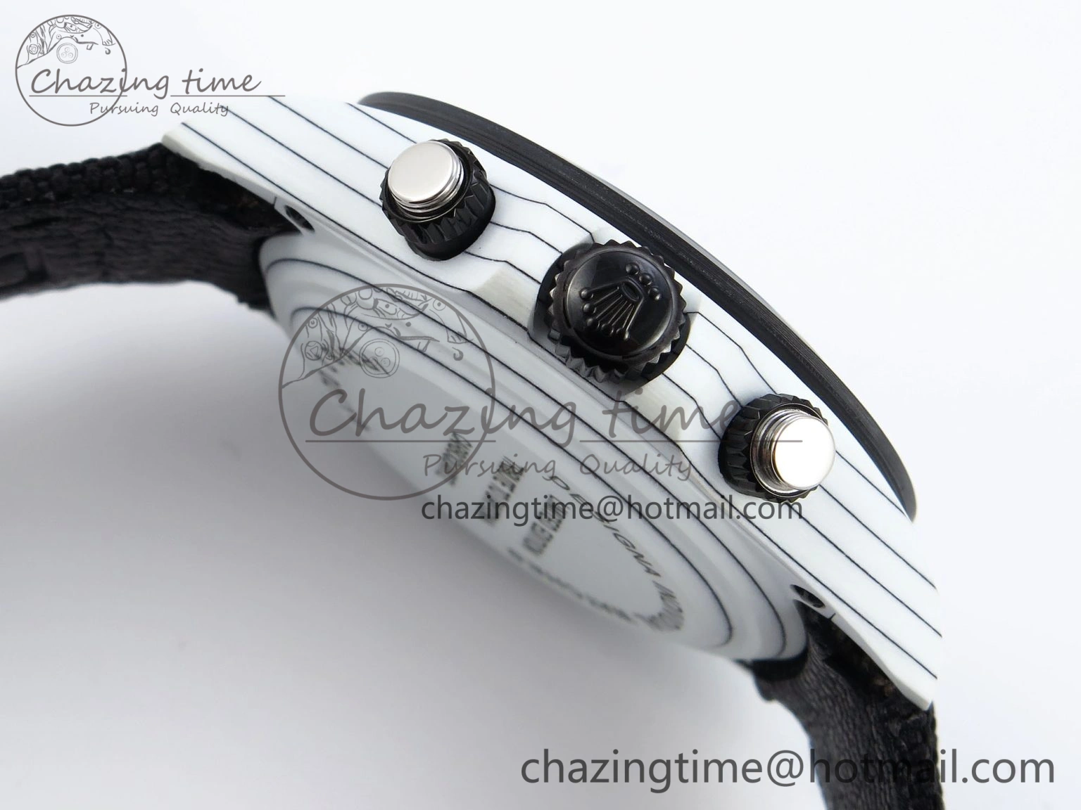 Daytona DIW White Carbon Case DIWF Edition Black White Dial on Black Nylon Strap A7750