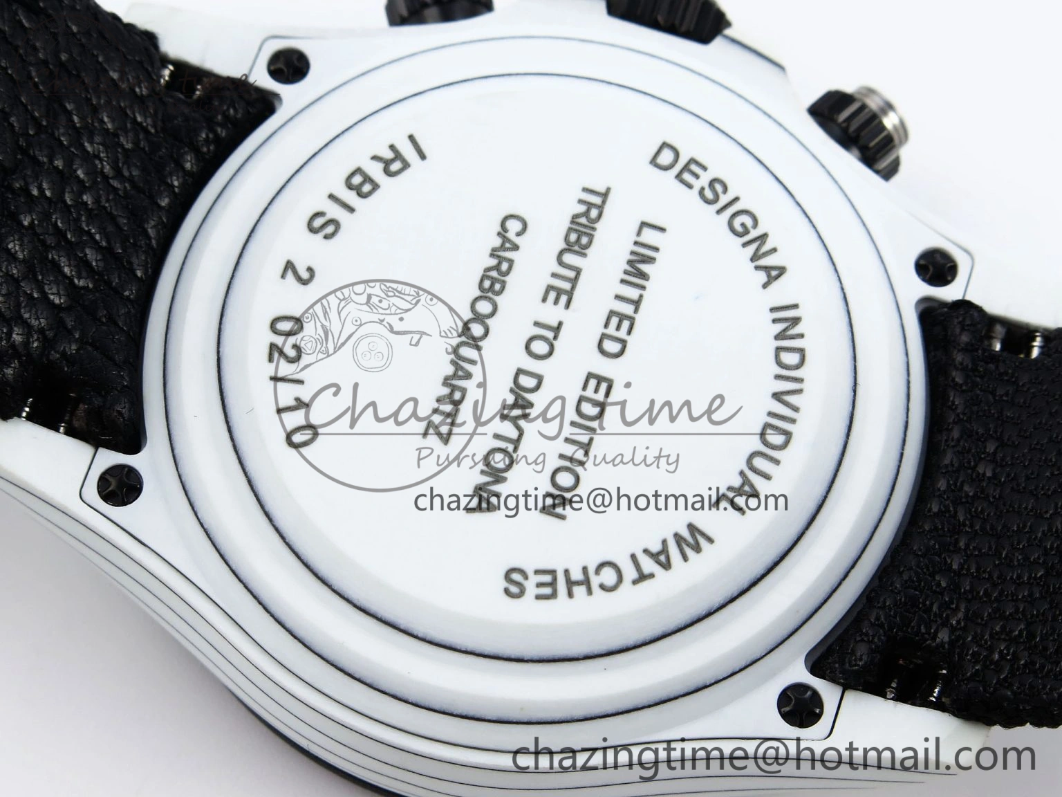 Daytona DIW White Carbon Case DIWF Edition Black White Dial on Black Nylon Strap A7750