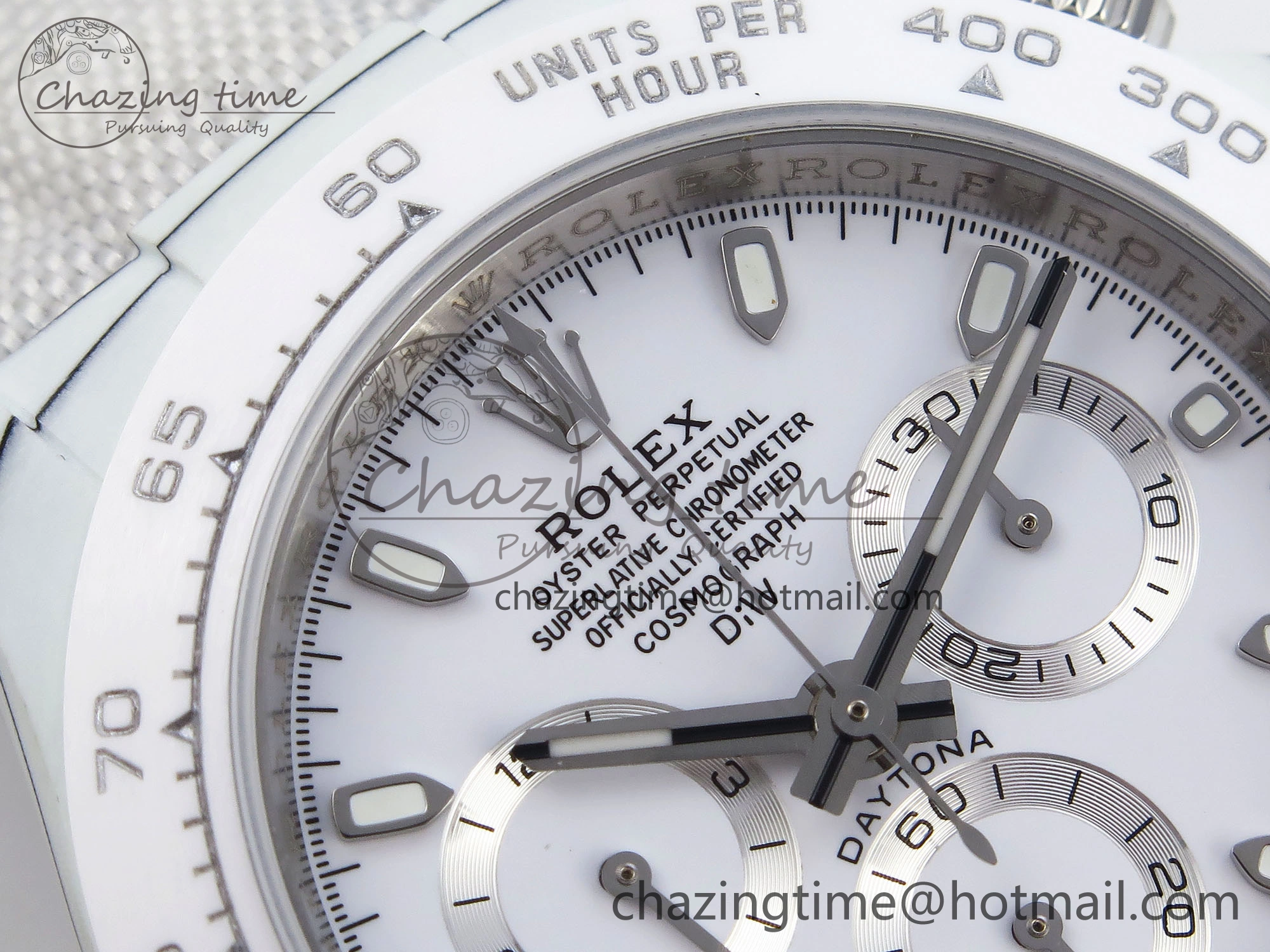 Daytona DIW White Carbon Case DIWF Edition White Dial Ceramic Bezel on White Nylon Strap A7750