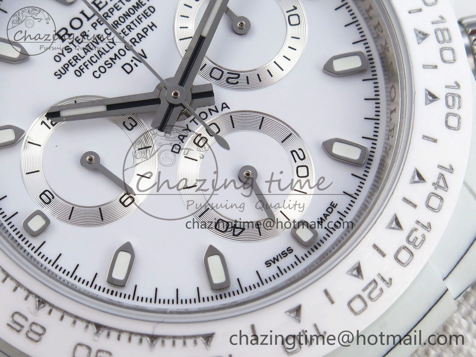 Daytona DIW White Carbon Case DIWF Edition White Dial Ceramic Bezel on White Nylon Strap A7750