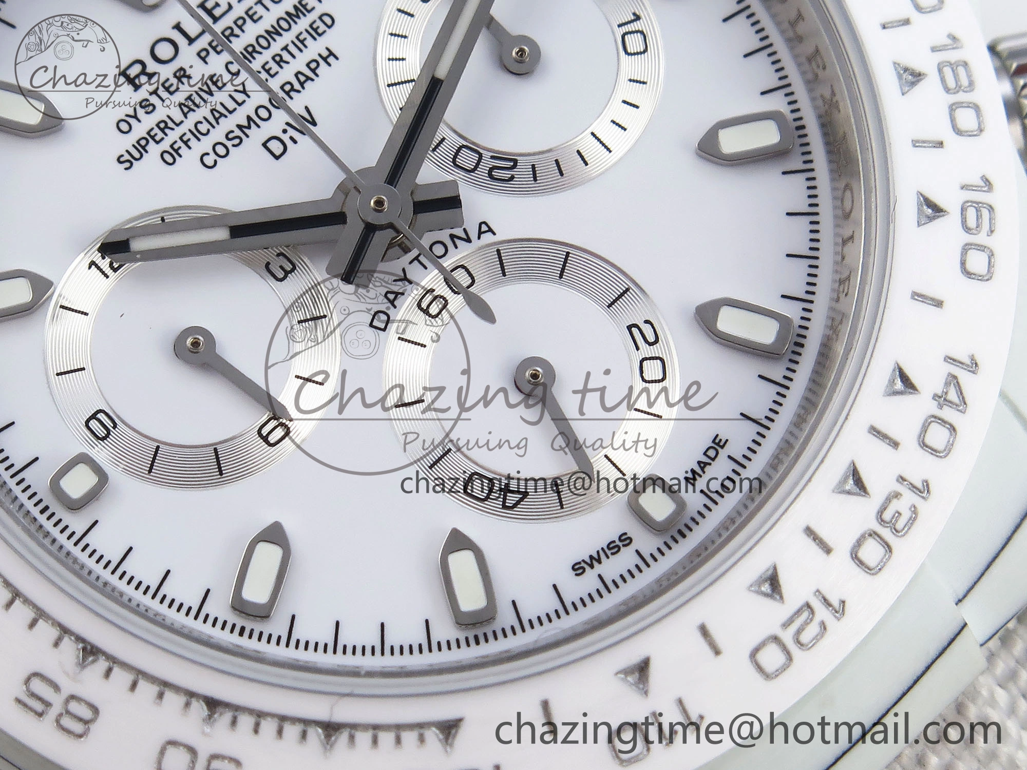 Daytona DIW White Carbon Case DIWF Edition White Dial Ceramic Bezel on White Nylon Strap A7750
