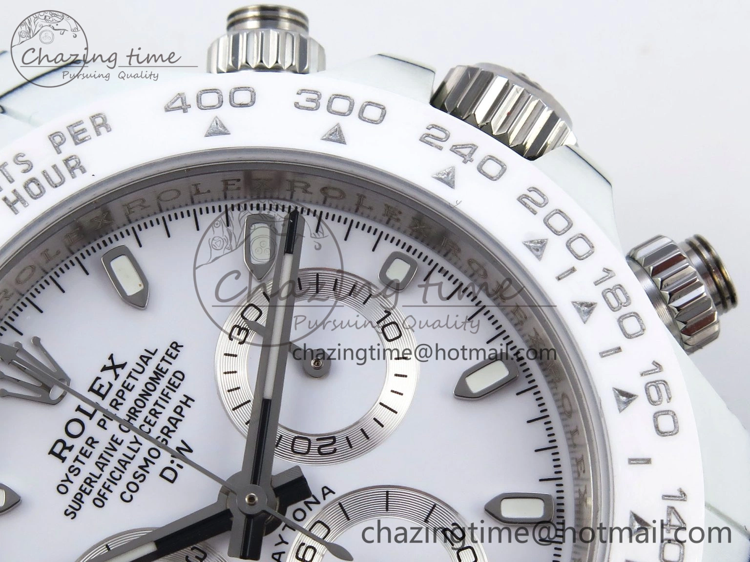 Daytona DIW White Carbon Case DIWF Edition White Dial Ceramic Bezel on White Nylon Strap A7750