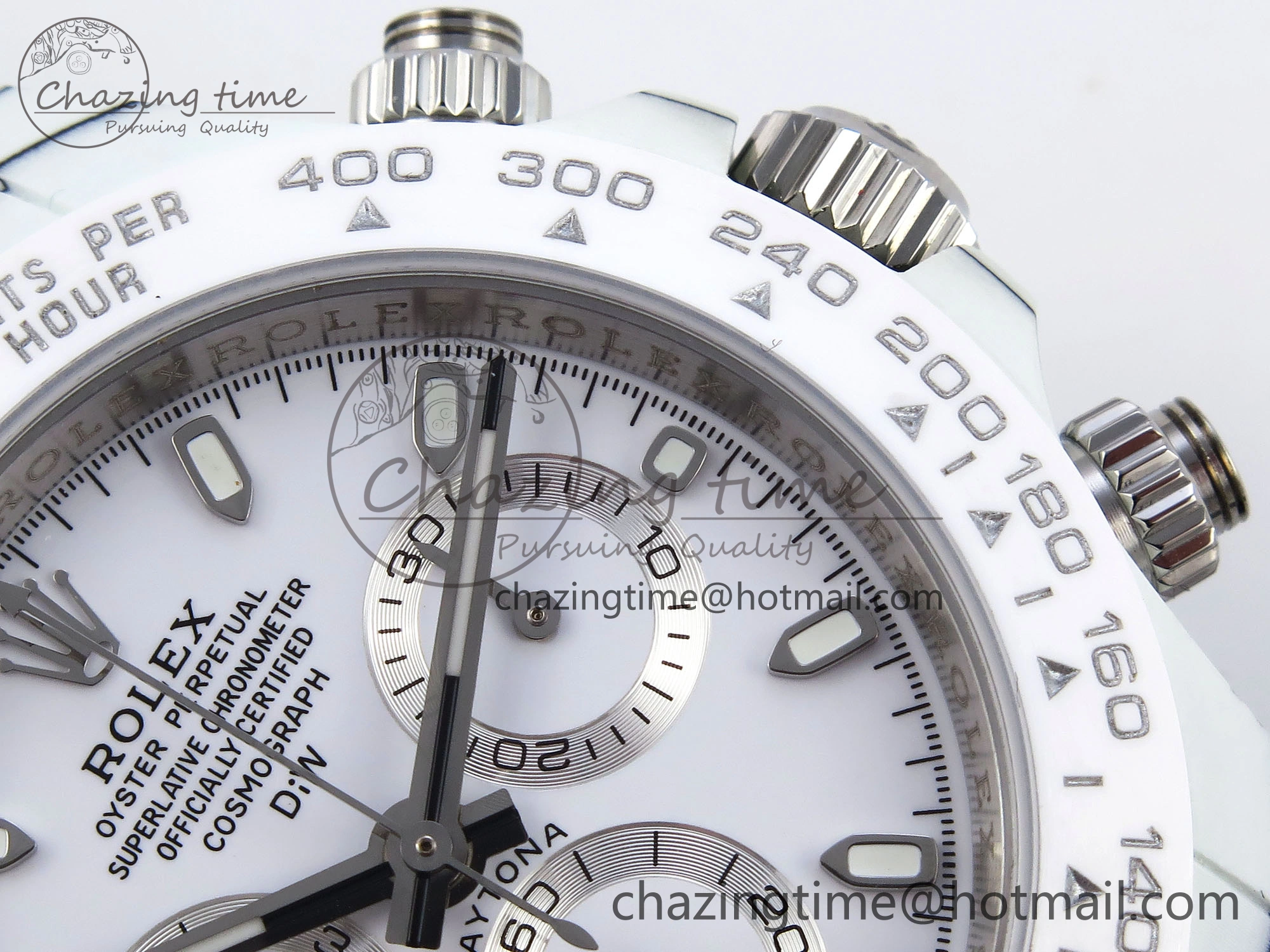 Daytona DIW White Carbon Case DIWF Edition White Dial Ceramic Bezel on White Nylon Strap A7750