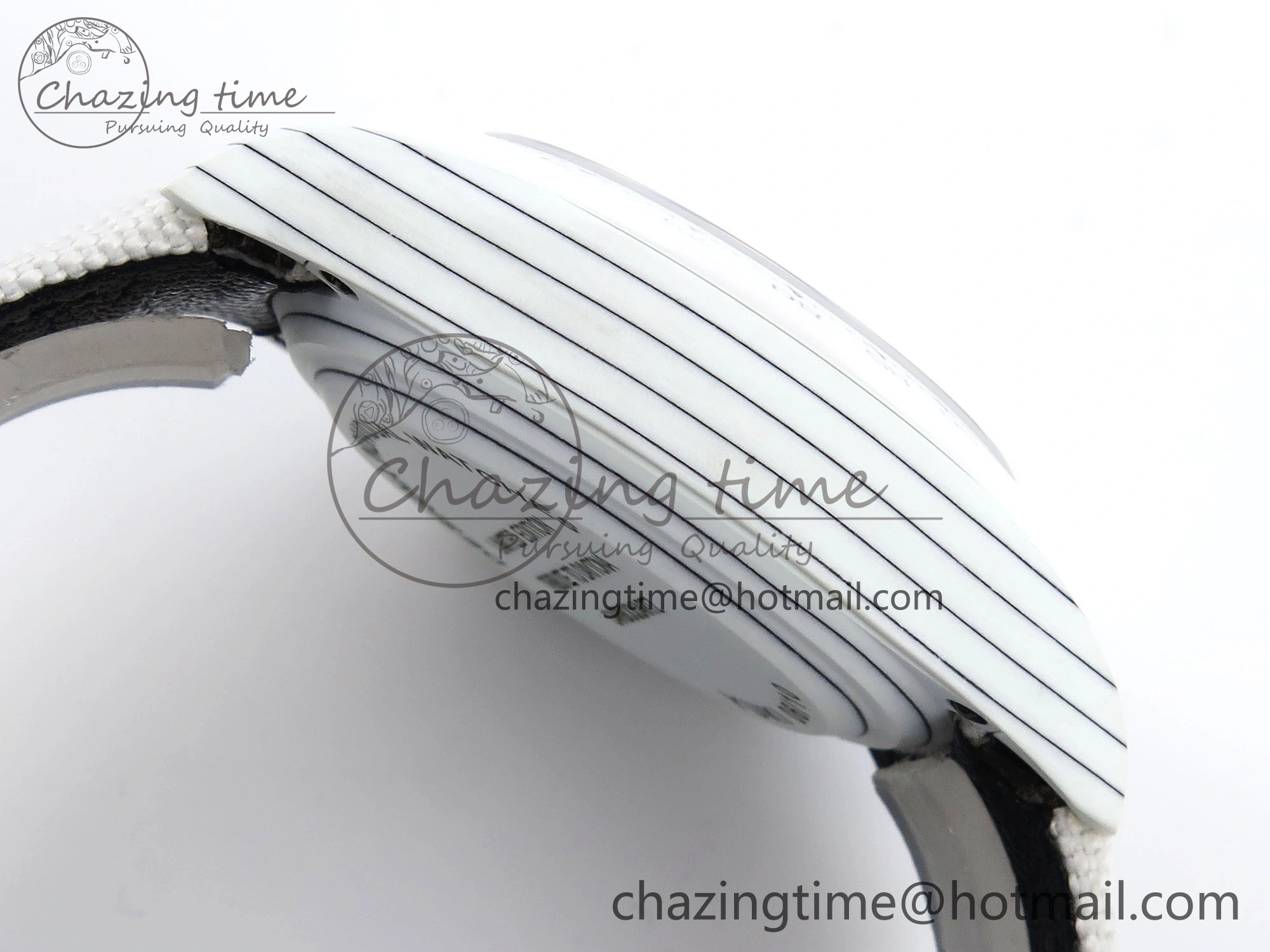 Daytona DIW White Carbon Case DIWF Edition White Dial Ceramic Bezel on White Nylon Strap A7750