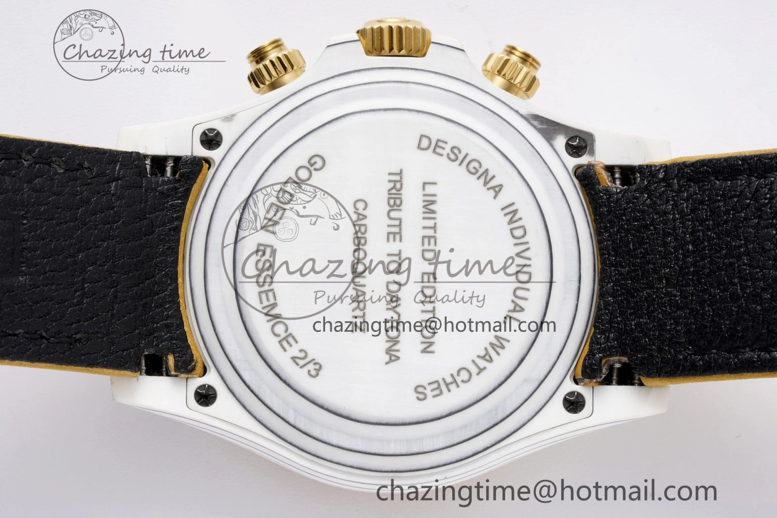 Daytona DIW White Carbon Case YG Bezel DIWF Edition YG Dial on Brown Leather Strap A7750