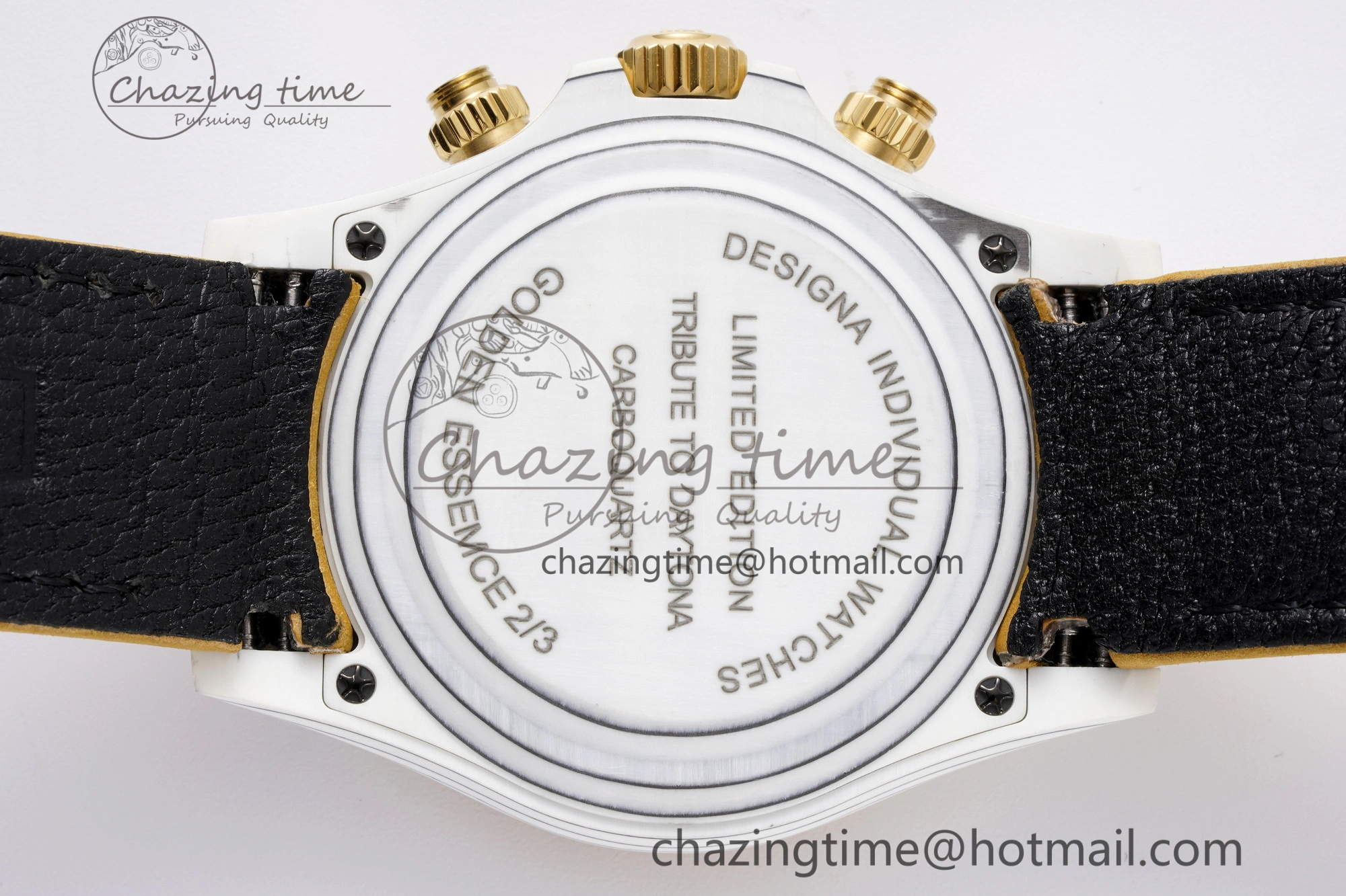 Daytona DIW White Carbon Case YG Bezel DIWF Edition YG Dial on Brown Leather Strap A7750